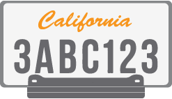 An exterior toll tag mounted below the license plate. 